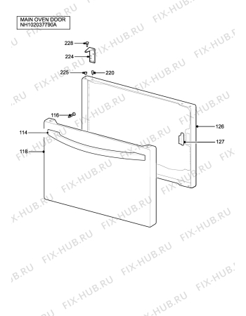 Взрыв-схема плиты (духовки) Tricity Bendix SB416GR (AVOCA) - Схема узла H10 Main Oven Door (large)